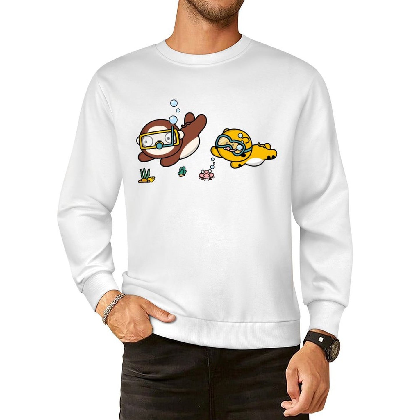 Front Patterned Long Sleeve TopModern Clean Edges