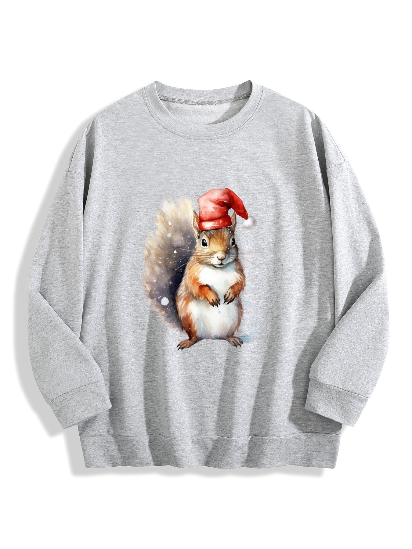 Customizable Christmas-themed long-sleeved shirt adorned with squirrels
