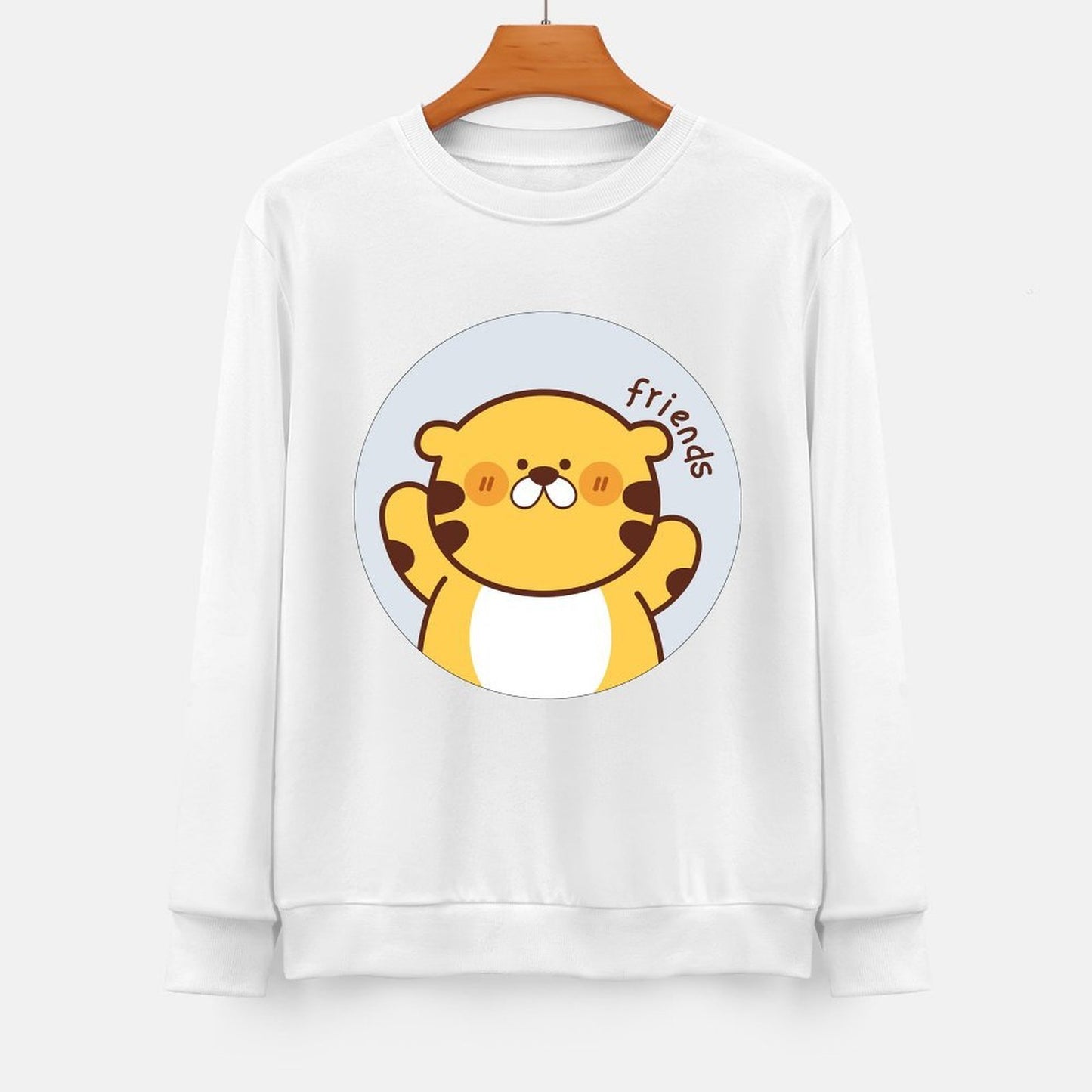 Front Patterned Long Sleeve TopCrew Neck EasyWear