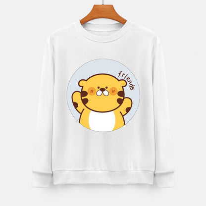 Front Patterned Long Sleeve TopCrew Neck EasyWear