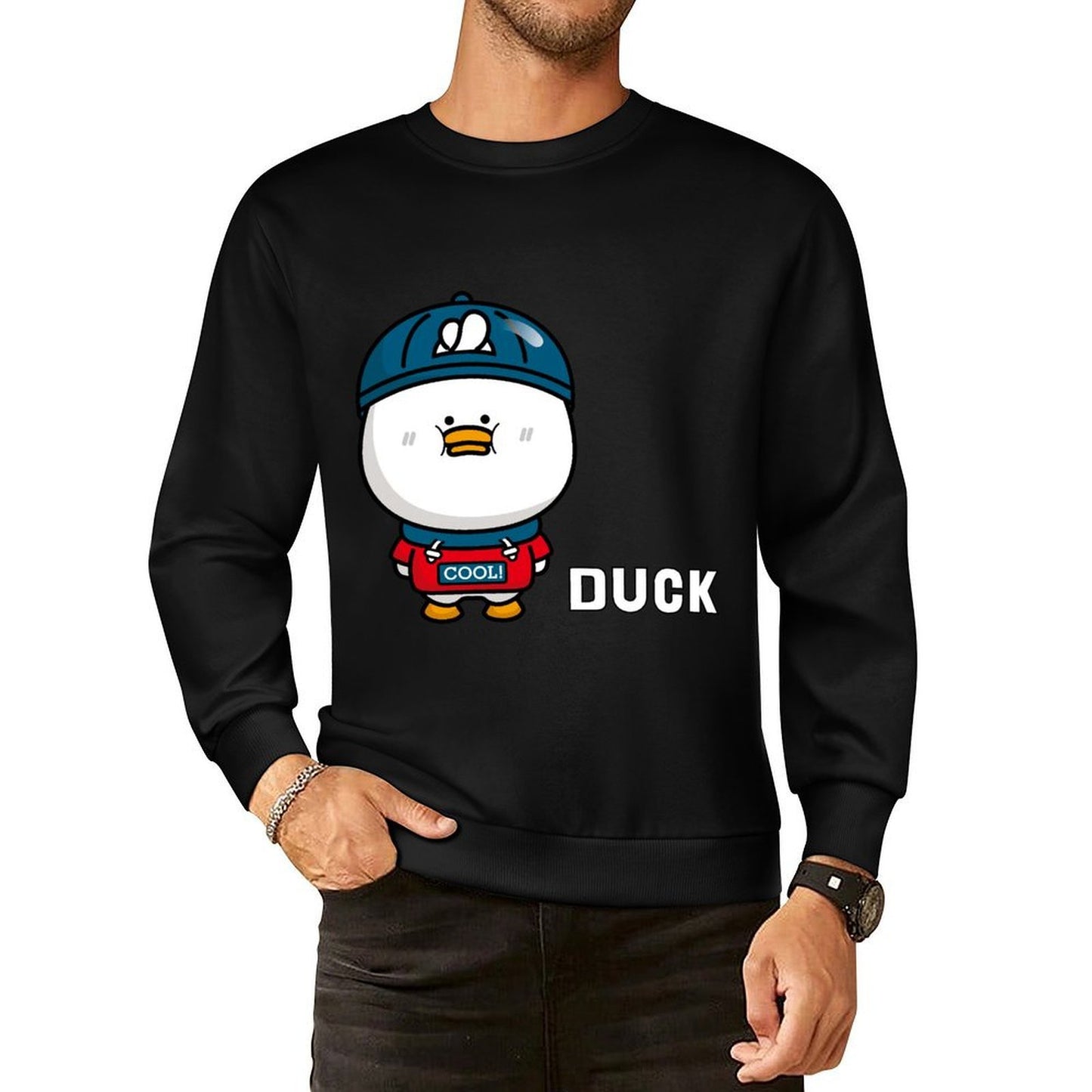 Front Patterned Long Sleeve TopNeutral Double-Stitched