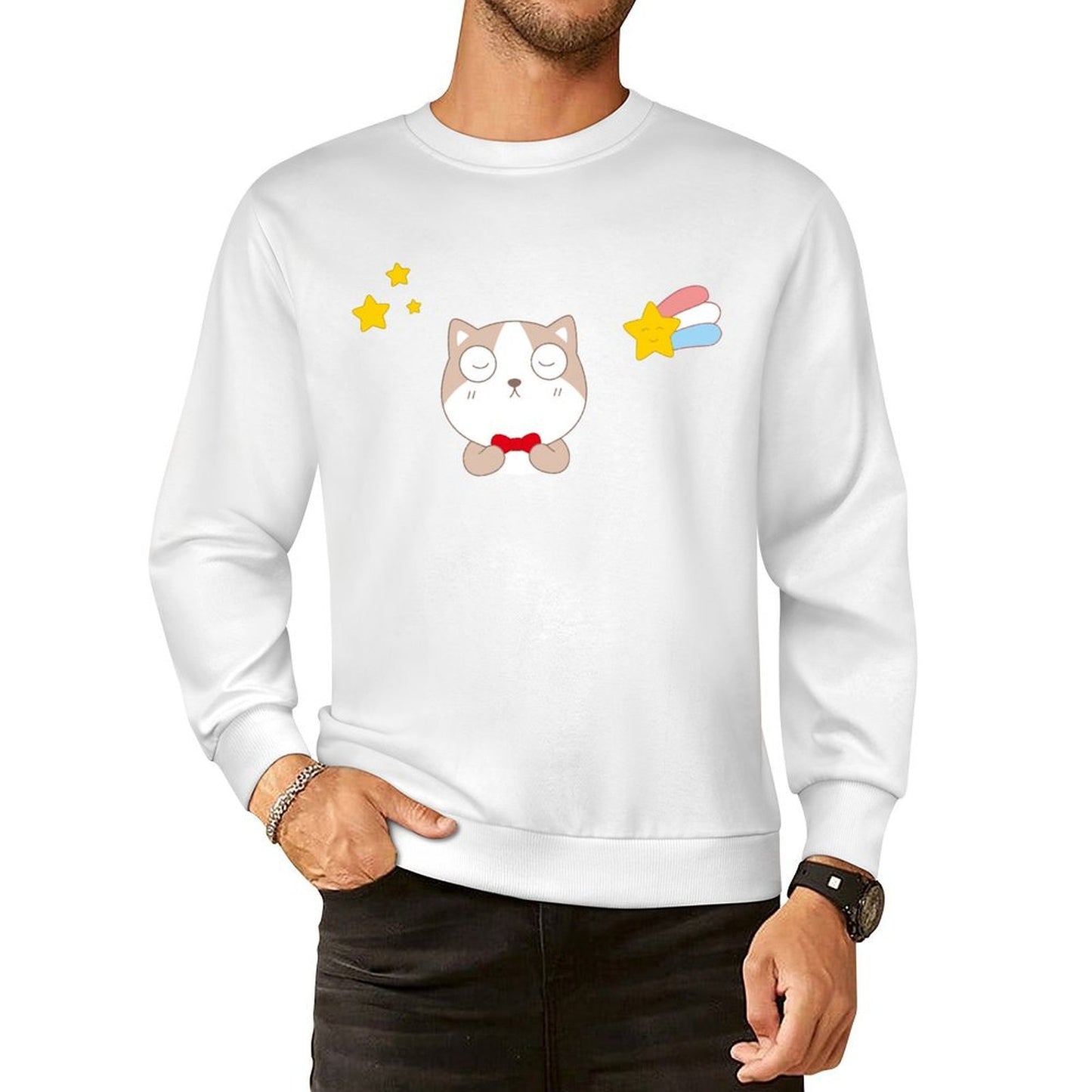 Front Patterned Long Sleeve TopDailyFit Clean Edges