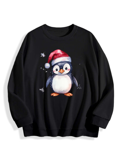 Customized Christmas-themed hoodies are available pengunin