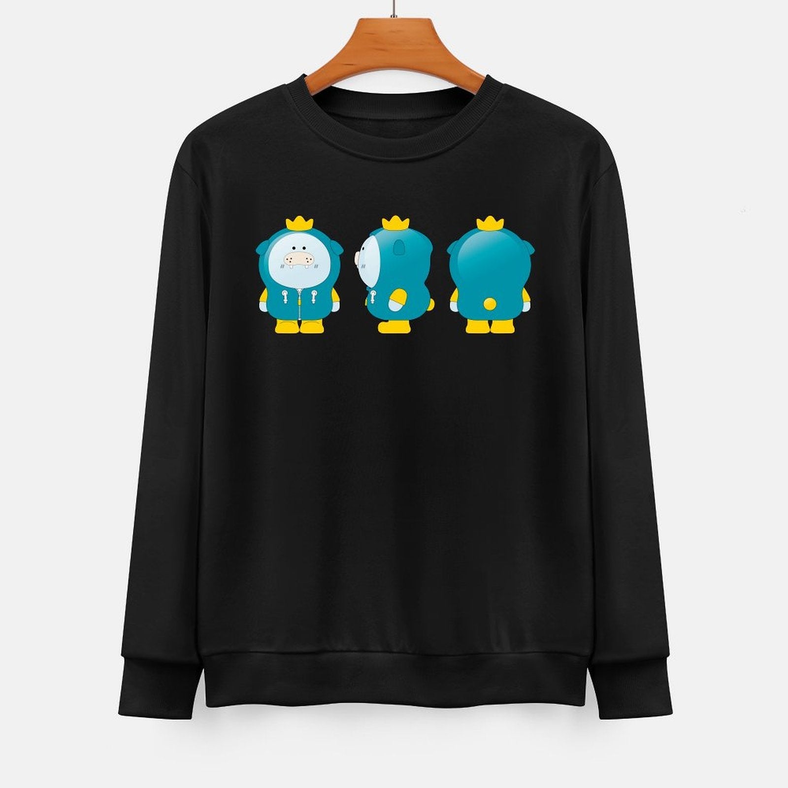  Front Patterned Long Sleeve TopEasyWear Relaxed Fit