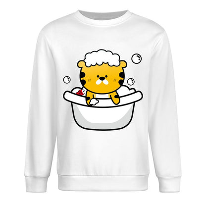 Front Patterned Long Sleeve TopStreet Crewneck