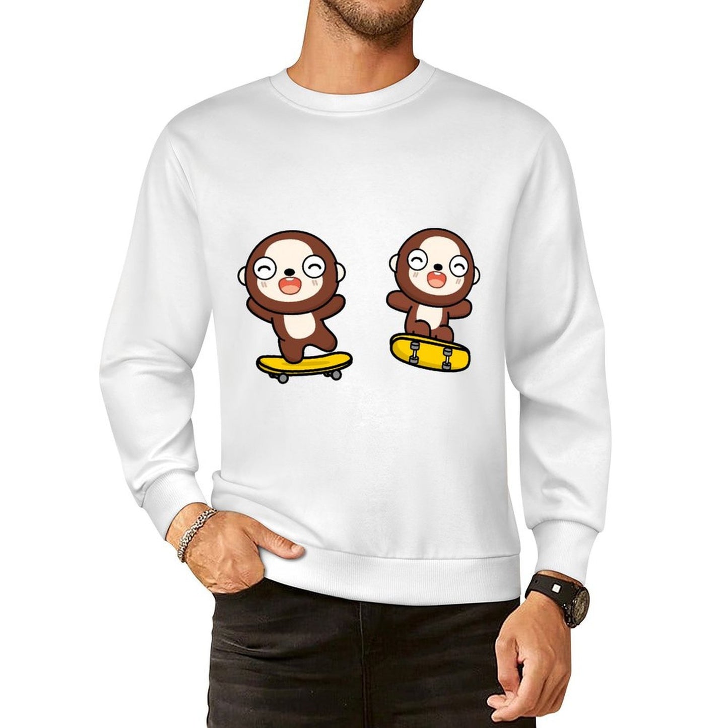 Front Patterned Long Sleeve TopPromotional Colorfast