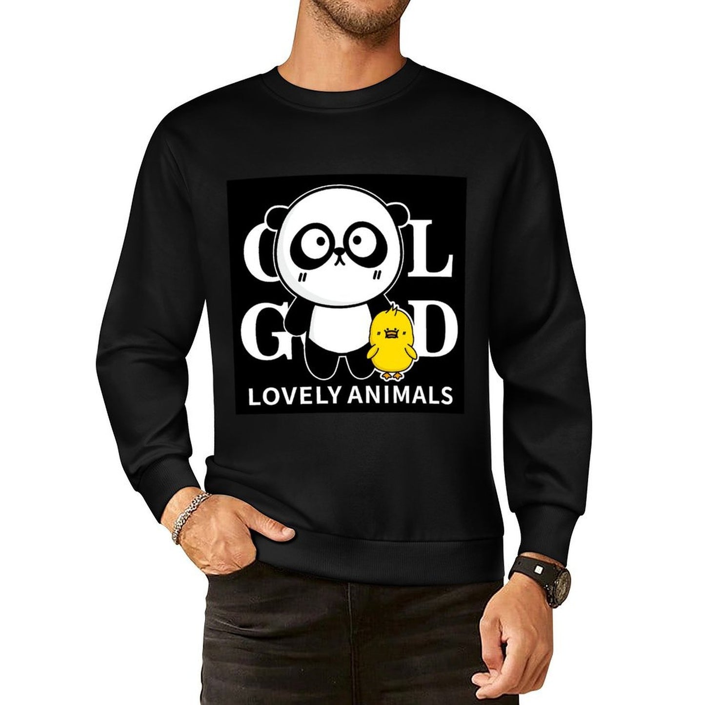 Front Patterned Long Sleeve TopCasual Relaxed