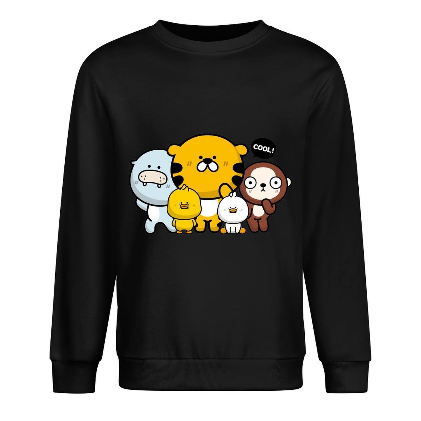 Front Patterned Long Sleeve TopFade-Proof Wrinkle-Free