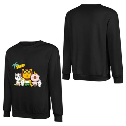 Front Patterned Long Sleeve Top Minimal Crewneck