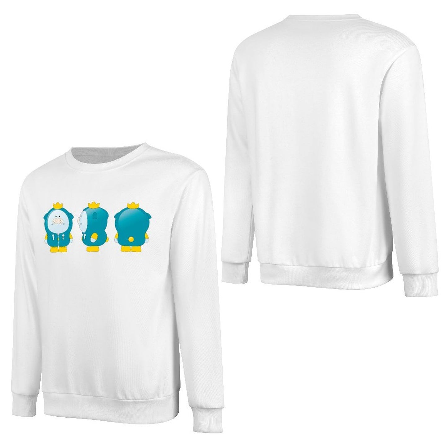 Front Patterned Long Sleeve TopEasyWear Relaxed Fit