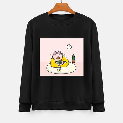  Front Patterned Long Sleeve TopPrinted Crew Neck