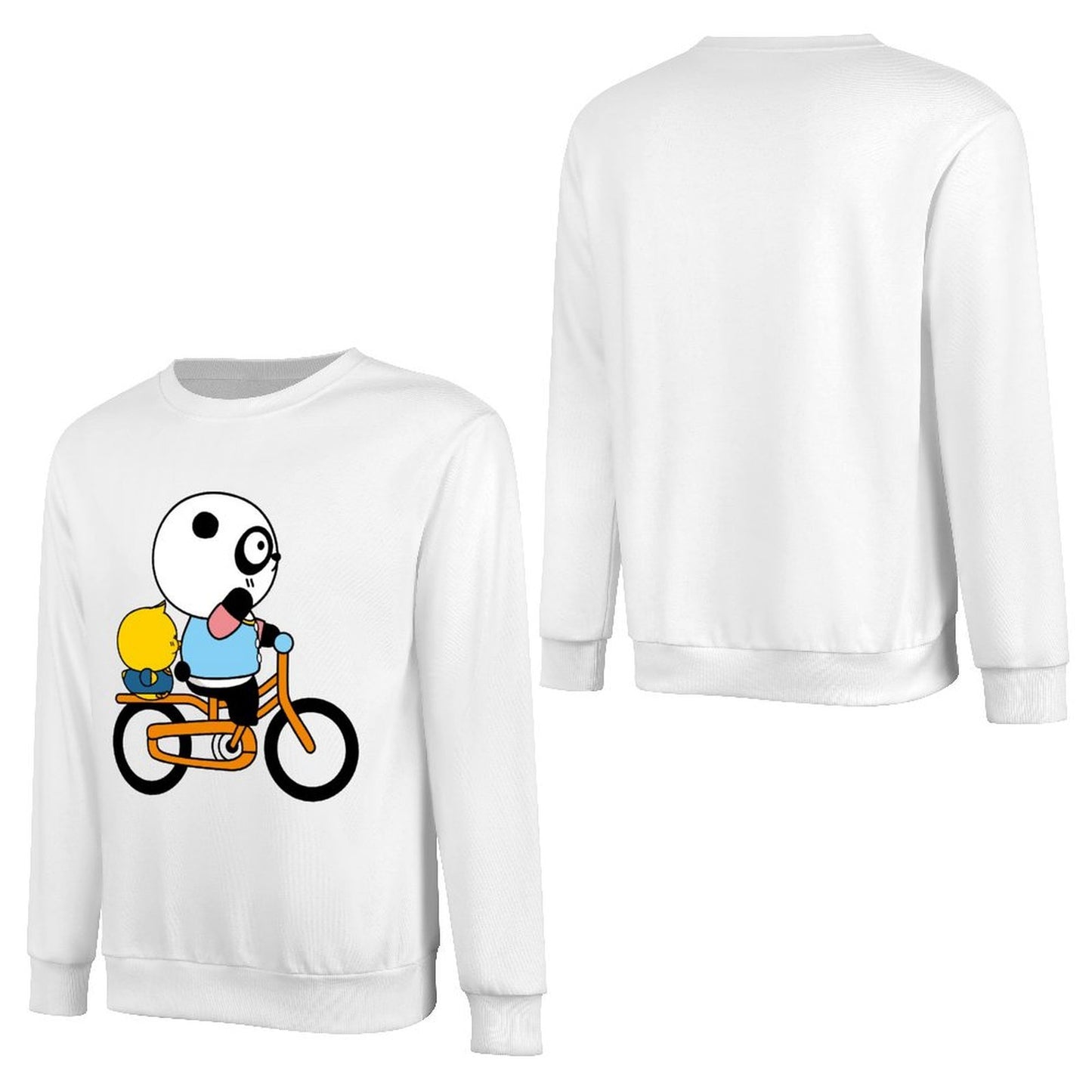 Front Patterned Long Sleeve TopOriginal Double-Stitched