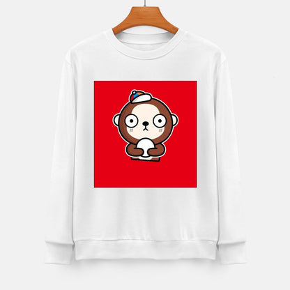 Front Patterned Long Sleeve TopSoftLine Crew Neck