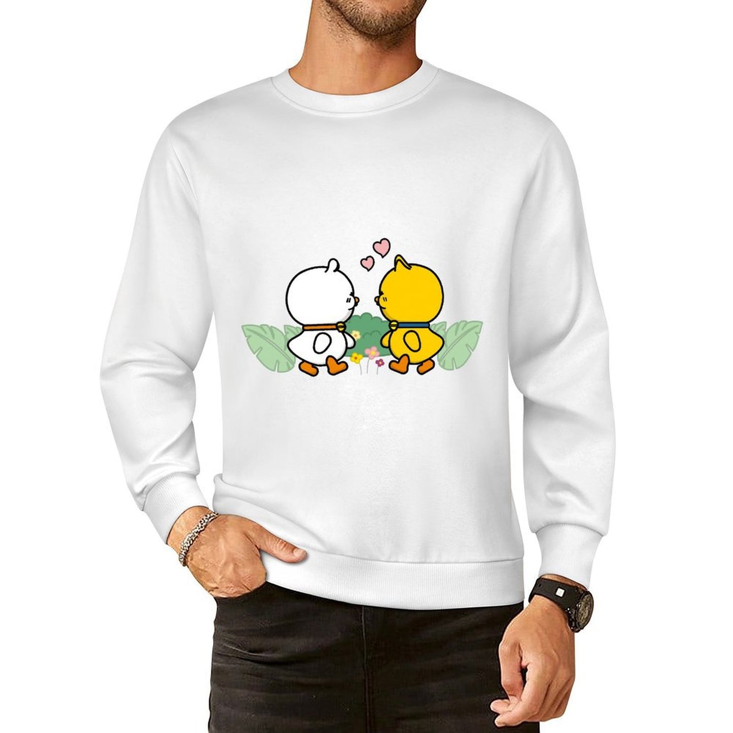 Front Patterned Long Sleeve TopLogo-Ready Midweight
