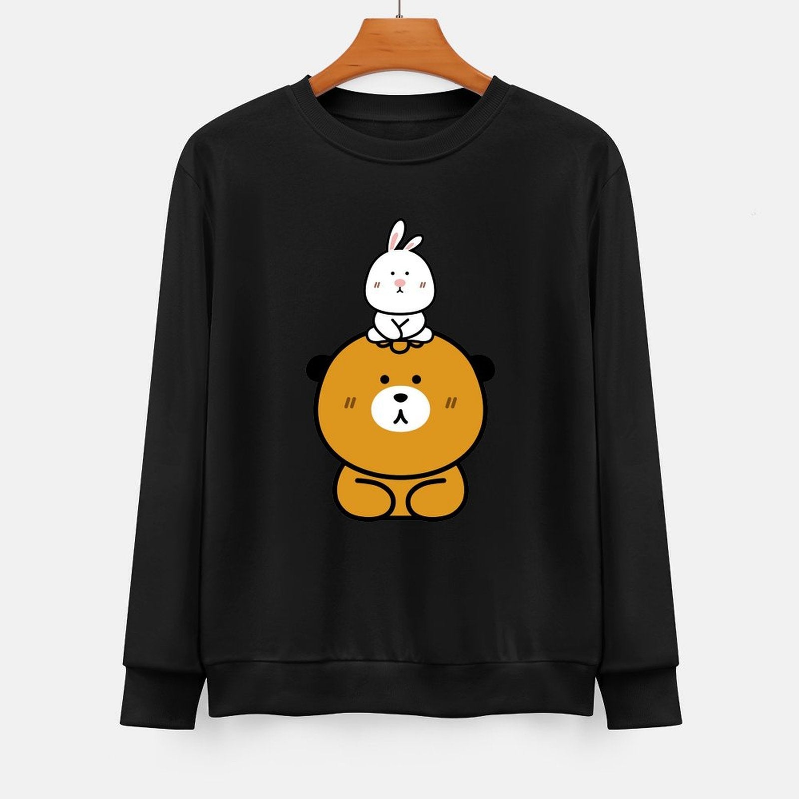  Front Patterned Long Sleeve TopVibrant Colors Crew Neck