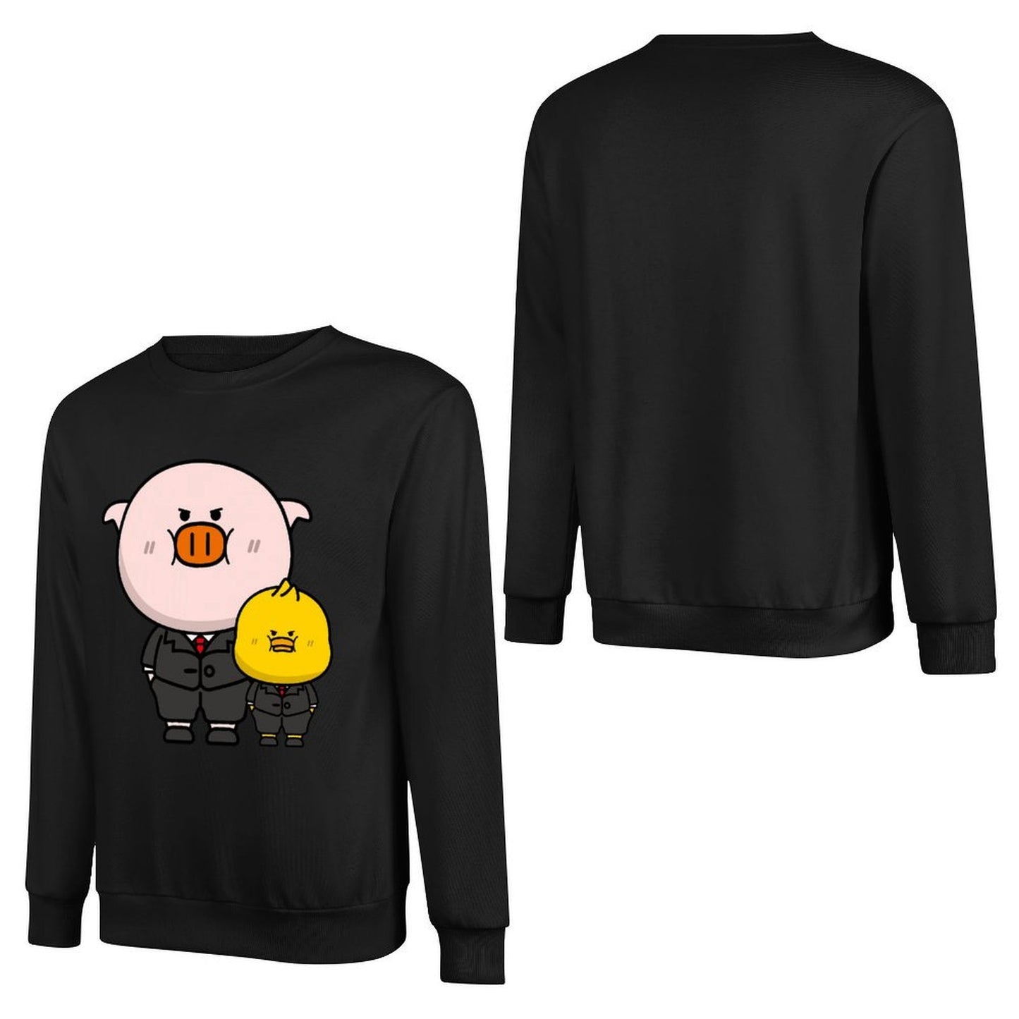 Front Patterned Long Sleeve TopCrisp Print Solid