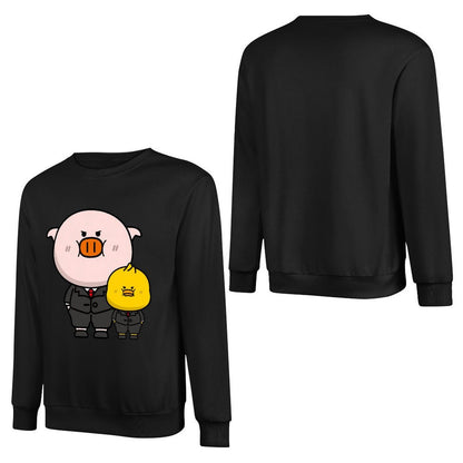 Front Patterned Long Sleeve TopCrisp Print Solid