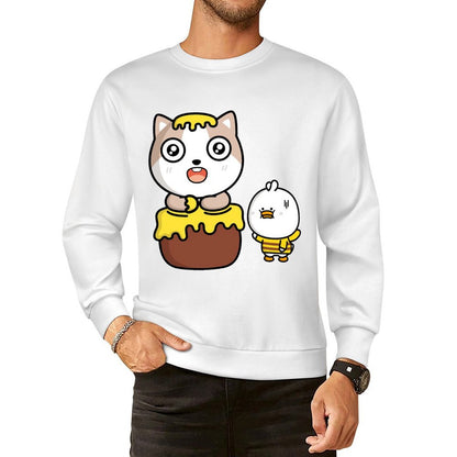 Front Patterned Long Sleeve TopRelaxed Fit Print-Ready