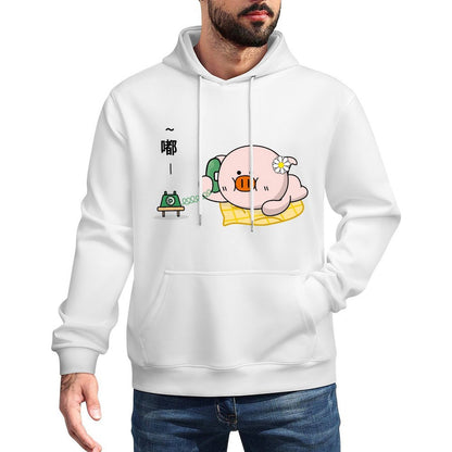 Double-Stitched Lightweight Front Graphic Hoodies