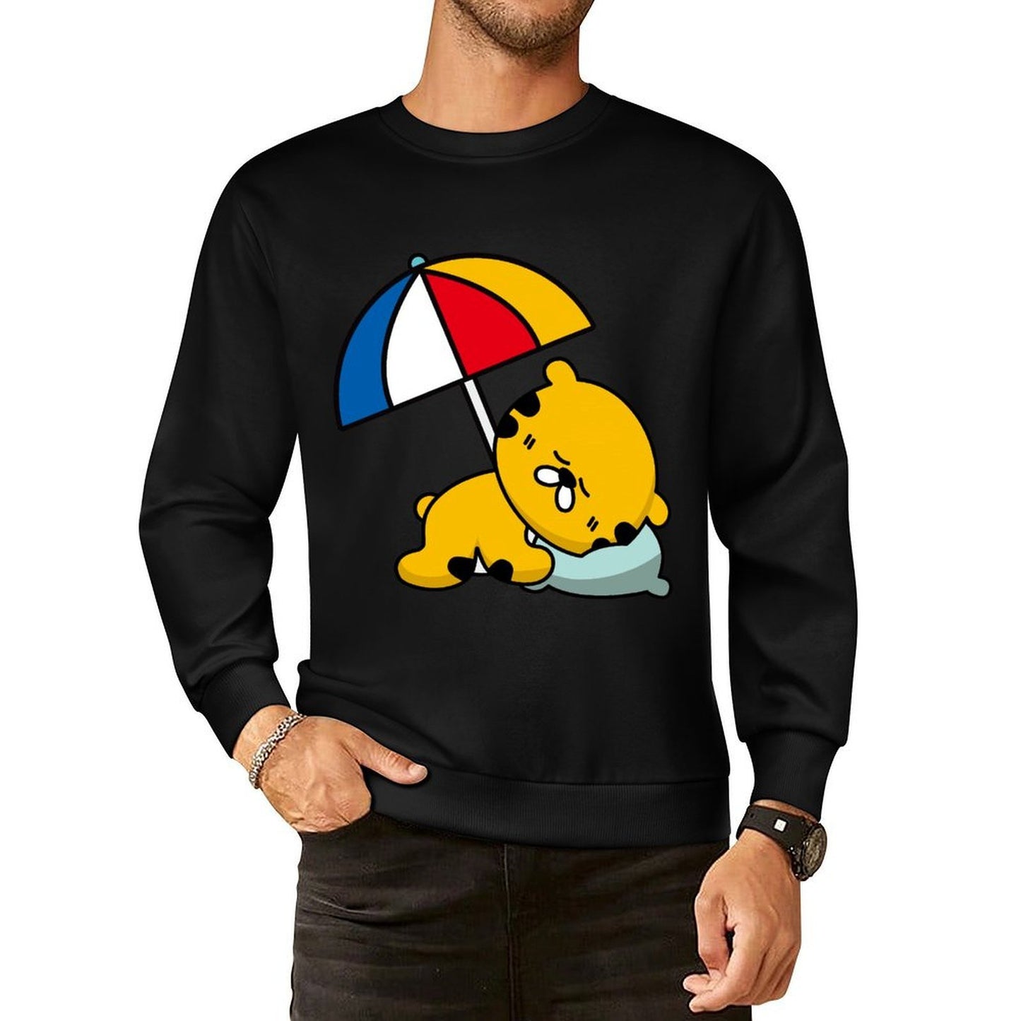 Front Patterned Long Sleeve TopClassicLine Everyday