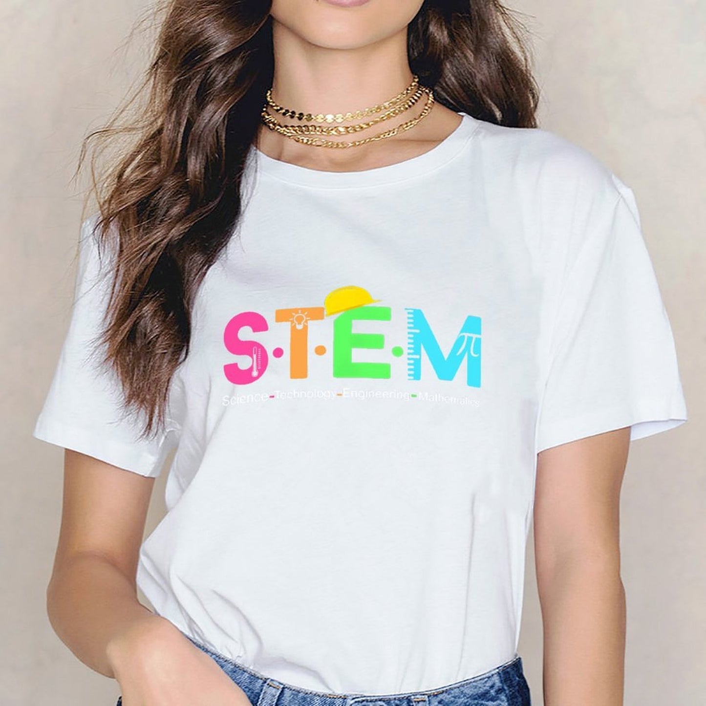 Inkmay Casual Cotton T-shirt Colorful Abstract Art With Bright Elements Unisex T-shirtLogo-Ready Original T-Shirt