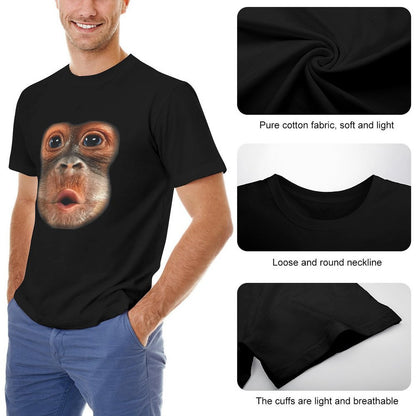 Inkmay Casual  Cotton T-shirt Monkey Face With Open Mouth Unisex T-shirtVibrant Colors StreetStyle T-Shirt