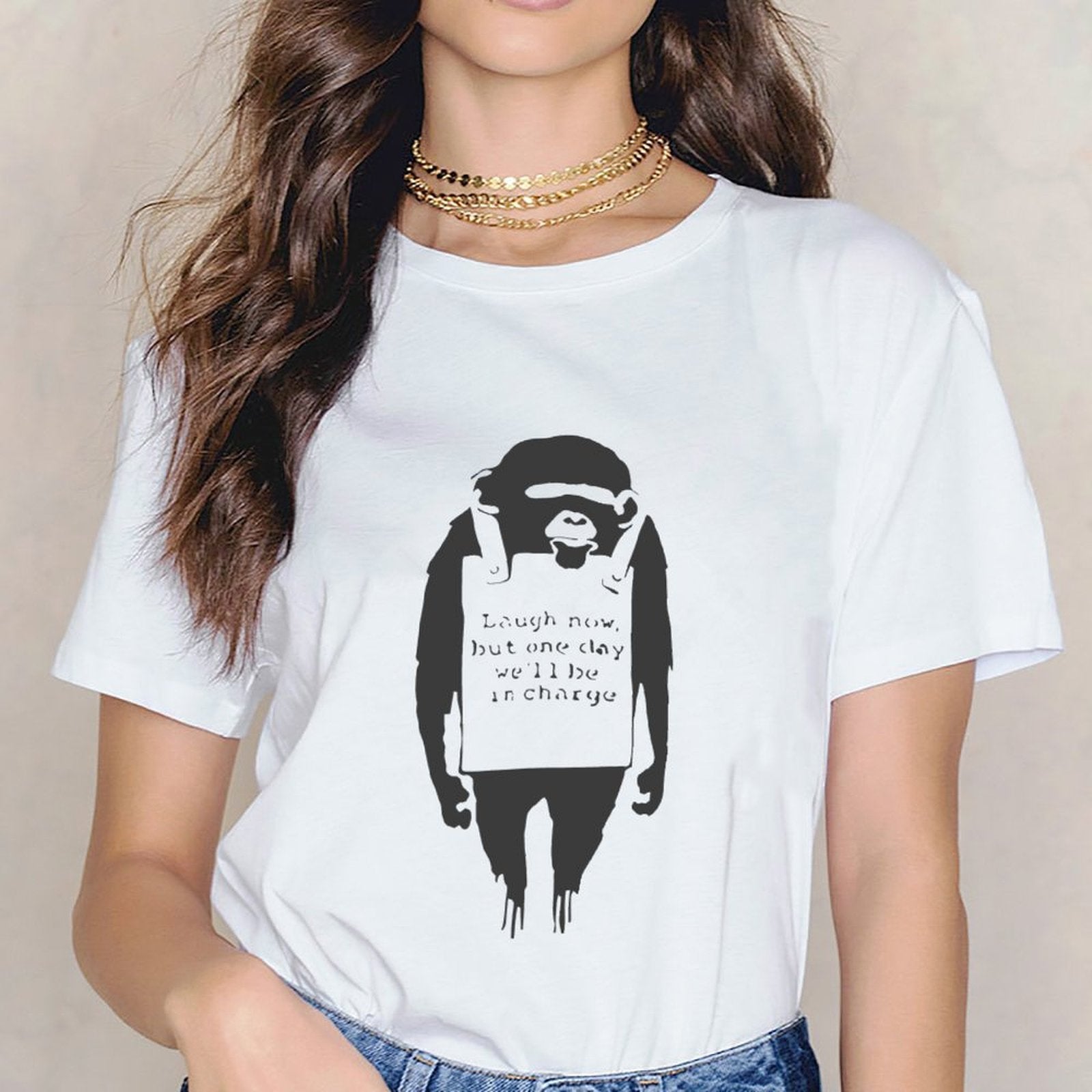Inkmay Casual Cotton T-shirt Solid Gray Background Minimalist Design Unisex T-shirtRelaxFit  T-Shirt