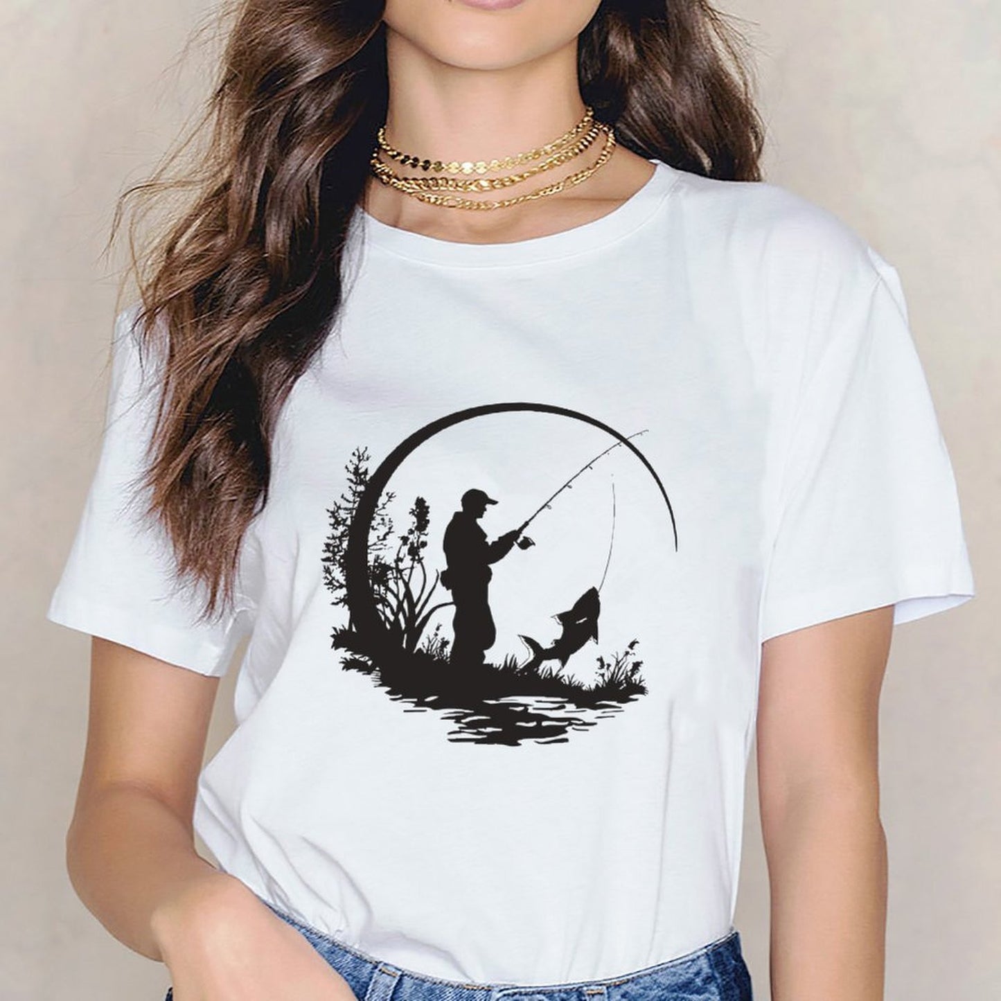 Inkmay Casual Cotton T-shirt Abstract Black Background With White Arrows Unisex T-shirtModernFit ClassicStyle T-Shirt