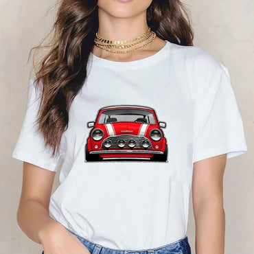 Inkmay Casual  Cotton T-shirt Woo Sunglasses With Cars And Unisex T-shirtPureStyle Original T-Shirt