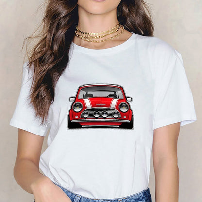 Inkmay Casual  Cotton T-shirt Woo Sunglasses With Cars And Unisex T-shirtPureStyle Original T-Shirt