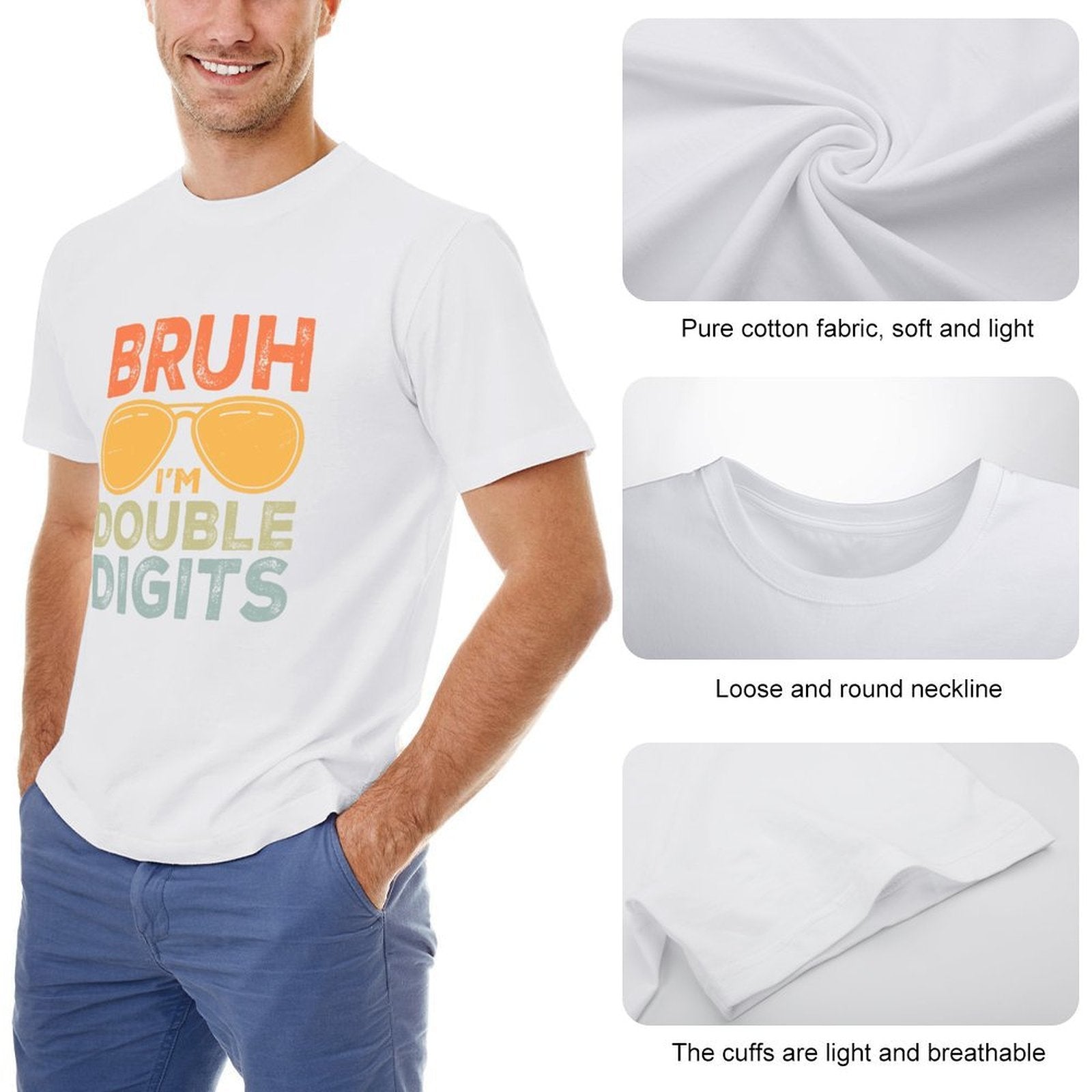 Inkmay Casual  Cotton T-shirt Abstract Landscape With Wavy Layers Design Unisex T-shirtVintage Sleek T-Shirt