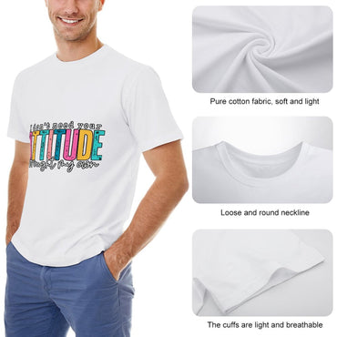 Inkmay Casual  Cotton T-shirt Colorful Text With Attitude Design Elements Unisex T-shirtTrueComfort Slim Fit T-Shirt
