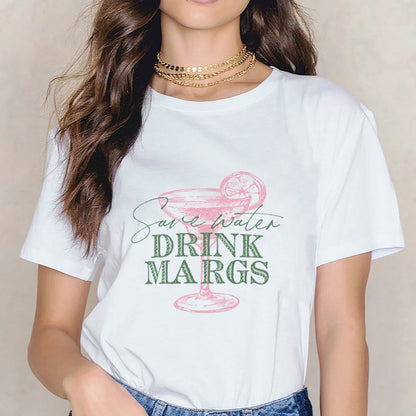 Inkmay Casual Cotton T-shirt Abstract Floral Design With Pink Elements Unisex T-shirtClassic Sharp T-Shirt