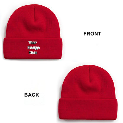 Custom red knitted hat