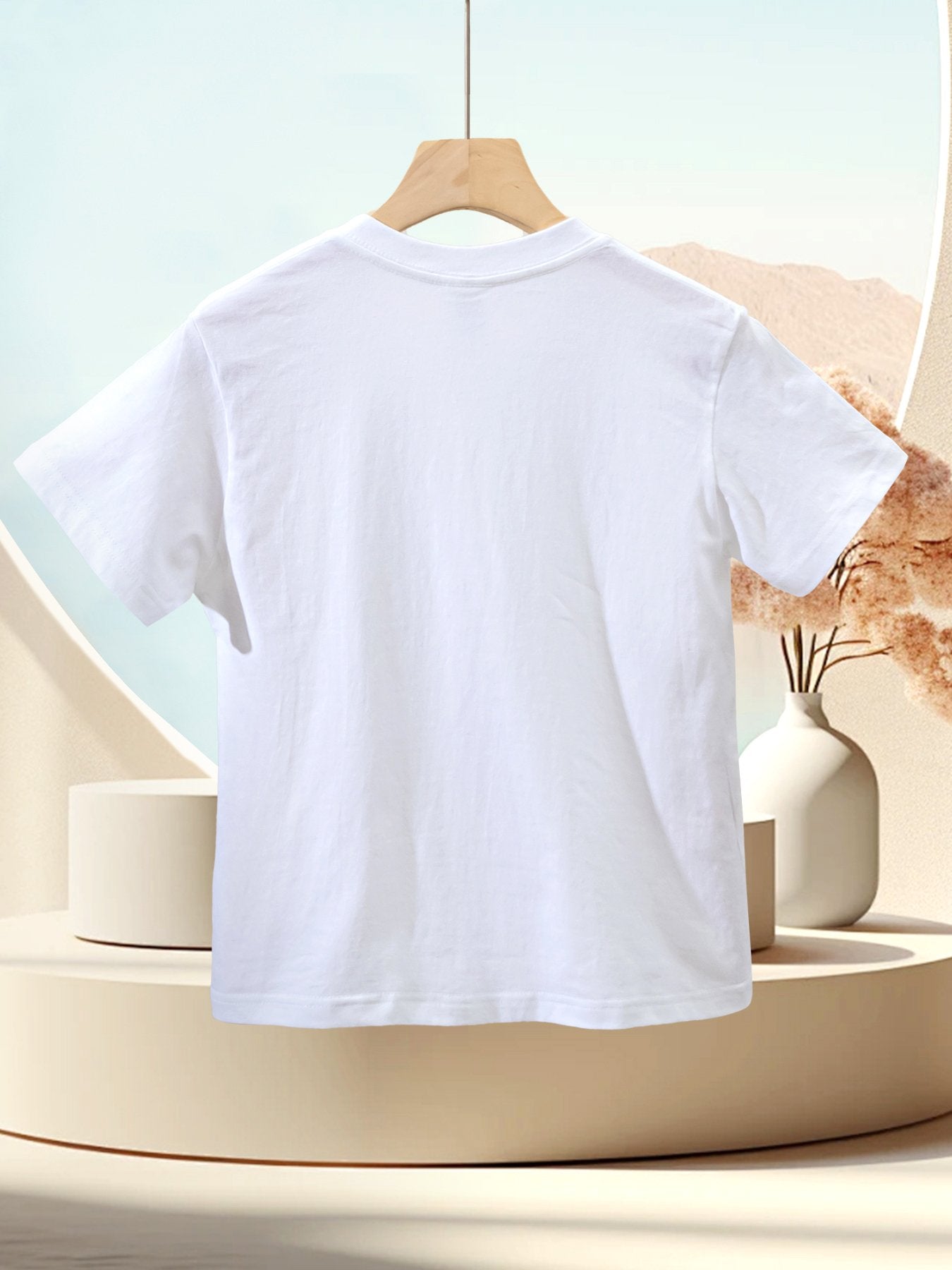 Custom white children's heat transfer T-shirt