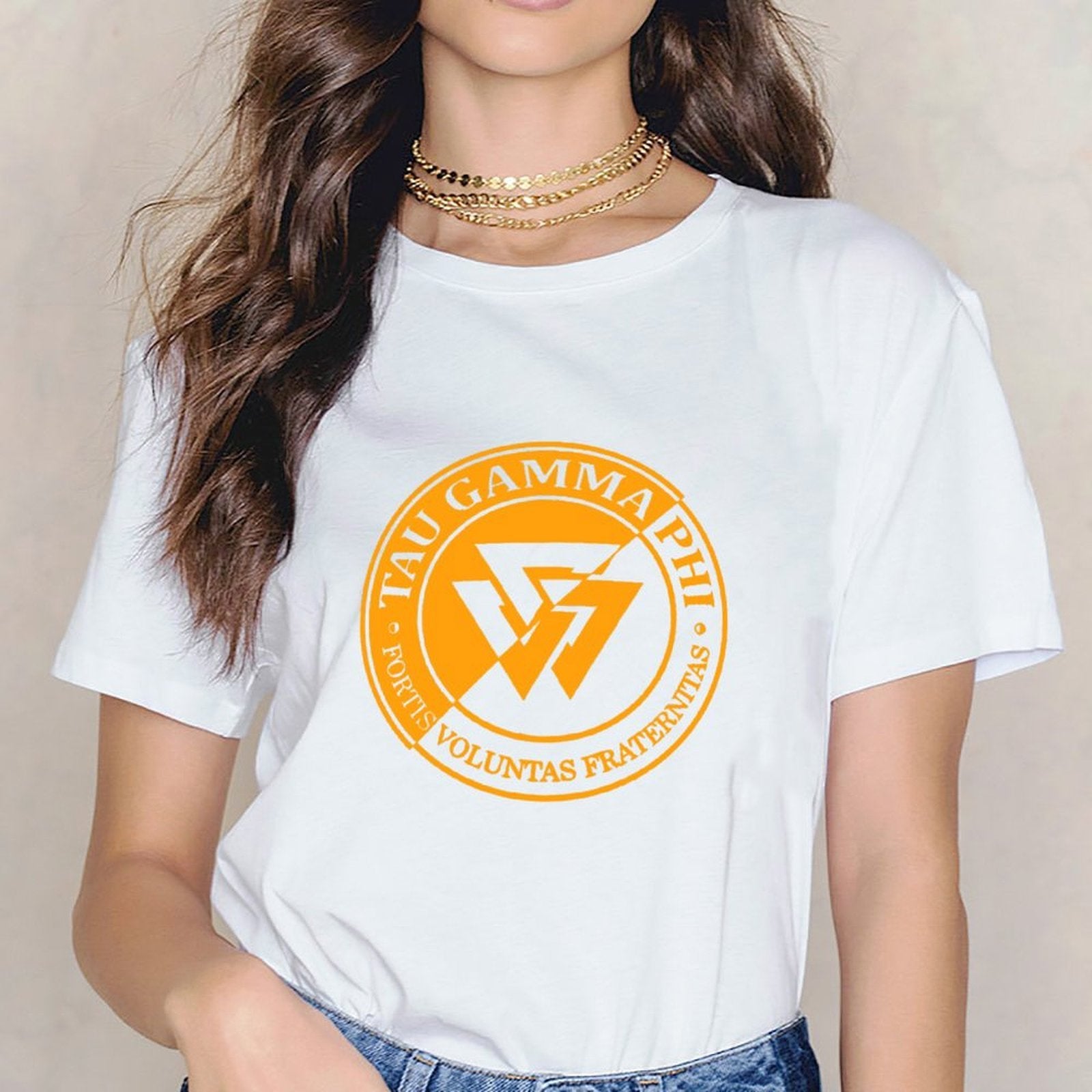 Inkmay Casual Cotton T-shirt Solid Orange Background No Patterns Unisex T-shirtRegular TrueFit T-Shirt