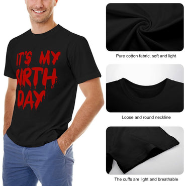 Inkmay Casual  Cotton T-shirt It S My Birthday Day Print Unisex T-shirtUnisex Ultra Durable T-Shirt