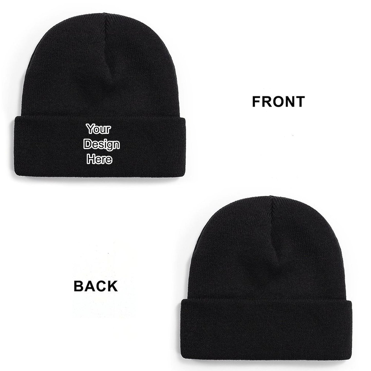 Custom black knit hat