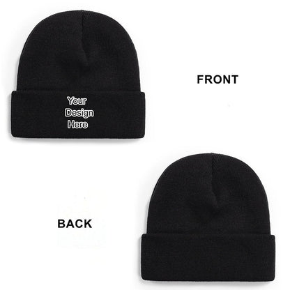 Custom black knit hat