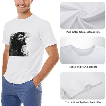 Inkmay Casual  Cotton T-shirt Artistic Jesus With Crown Of Thorns Unisex T-shirtClassic Fit Crisp Print T-Shirt