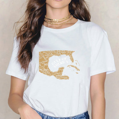 Inkmay Casual Cotton T-shirt Map Of Gulf Of America Unisex T-shirtPromotional Classic Fit T-Shirt