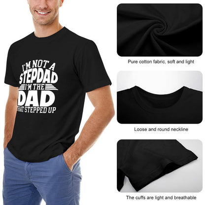 Inkmay Casual  Cotton T-shirt Worlds Best Dad Pattern Print Design Unisex T-shirtVintage SmoothWear T-Shirt
