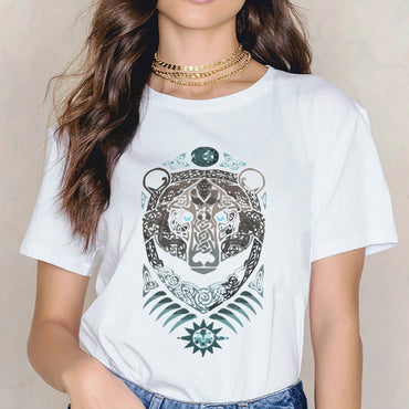 Inkmay Casual Cotton T-shirt Celtic Wolf Design With Intricate Patterns Unisex T-shirtPrint-Ready SoftTouch T-Shirt