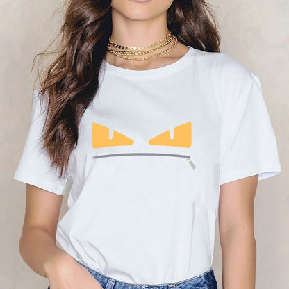 Inkmay Casual Cotton T-shirt Abstract Yellow And Black Design Unisex T-shirtEverydayFit Indoor T-Shirt