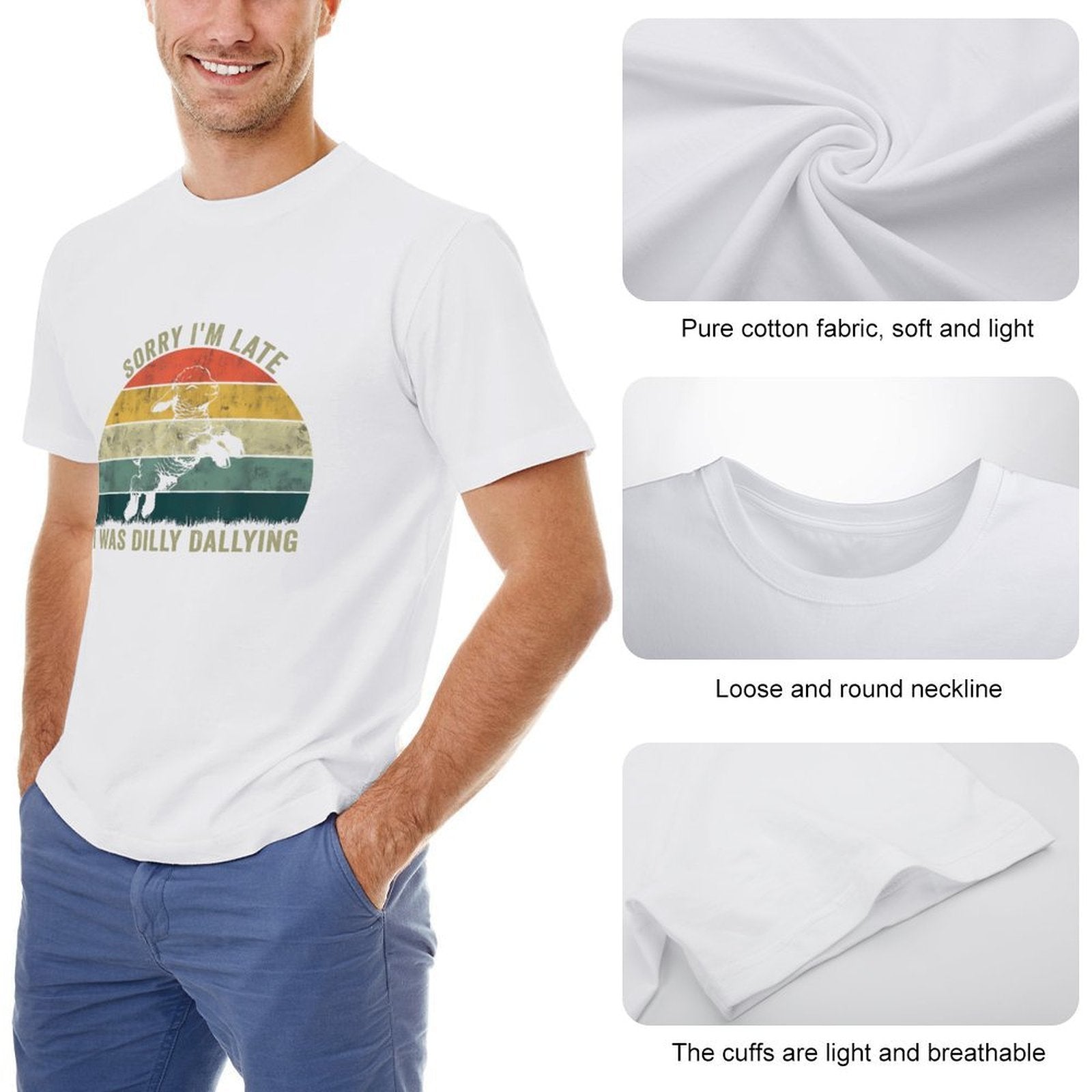 Inkmay Casual  Cotton T-shirt Colorful Abstract Design With Layered Texture Unisex T-shirtSeries Heat-Transfer T-Shirt