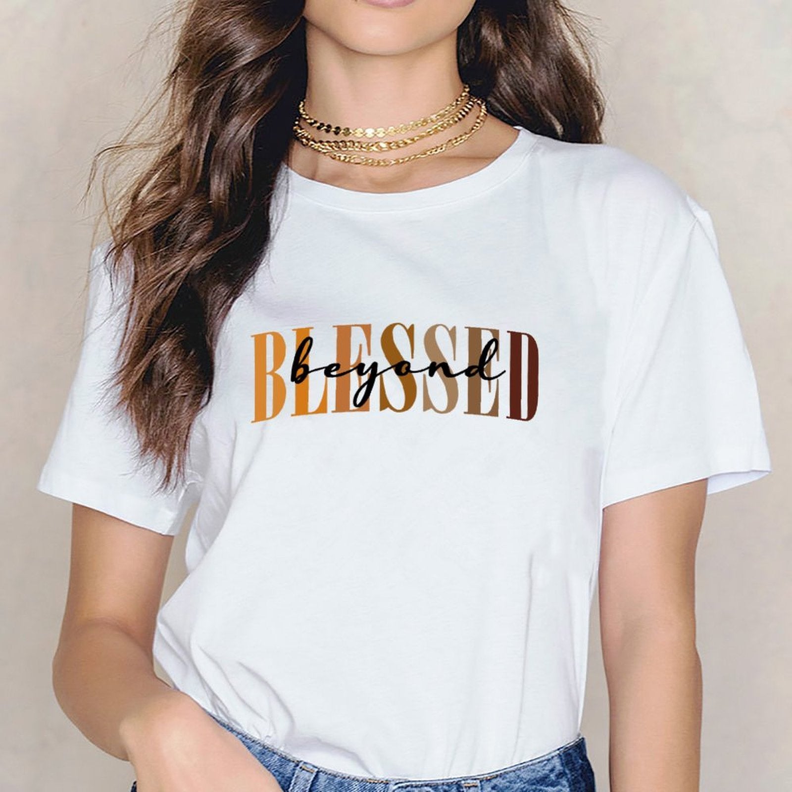 Inkmay Casual Cotton T-shirt Abstract Art With Warm Colors Unisex T-shirtHeat-Transfer Outdoor T-Shirt