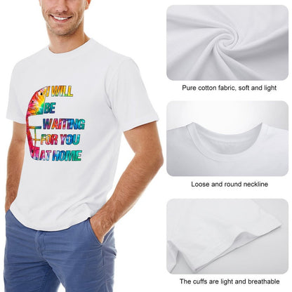 Inkmay Casual  Cotton T-shirt Colorful Helmet With Text Overlay Design Unisex T-shirtActiveStyle Midweight T-Shirt