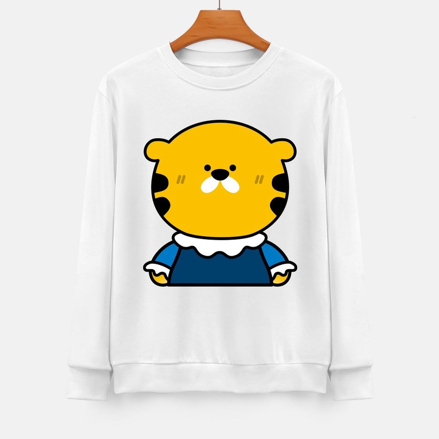 Front Patterned Long Sleeve TopSolid Relaxed Fit