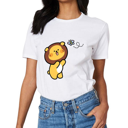 Fade-Proof Batch-Printed Front Graphic T-shirt