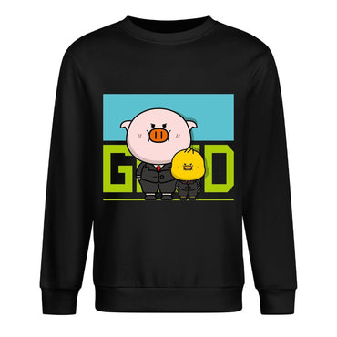 Front Patterned Long Sleeve TopSolid Crewneck